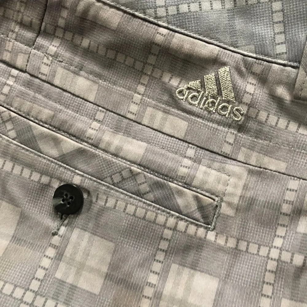 Adidas Men's Climalite Gray Plaid Golf Athleisure‎ Shorts Sz 34